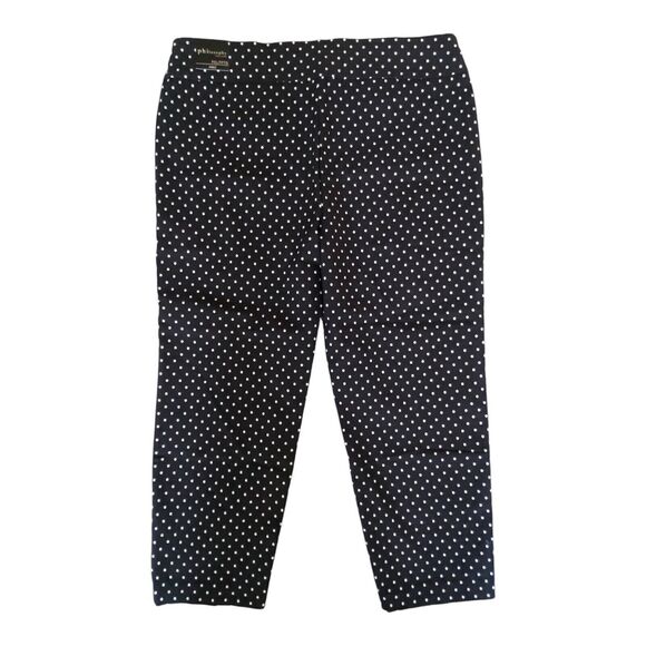 NWT Philosophy Ankle Pants Women's Size PXL Polka Dot Black Pull on Stretch - Picture 2 of 11
